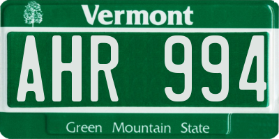 VT license plate AHR994