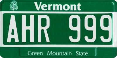 VT license plate AHR999