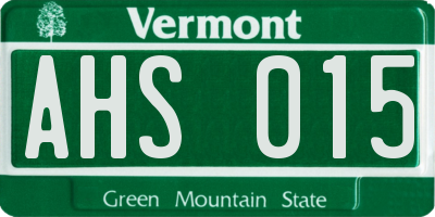 VT license plate AHS015
