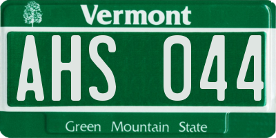VT license plate AHS044