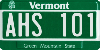 VT license plate AHS101