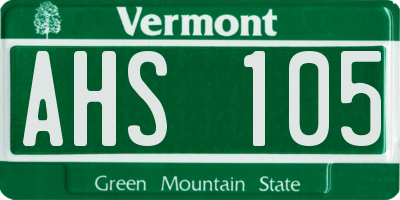 VT license plate AHS105