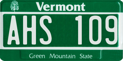 VT license plate AHS109