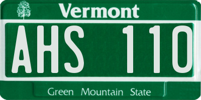VT license plate AHS110