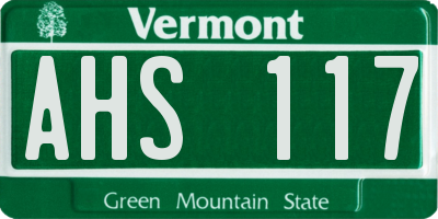 VT license plate AHS117