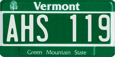VT license plate AHS119