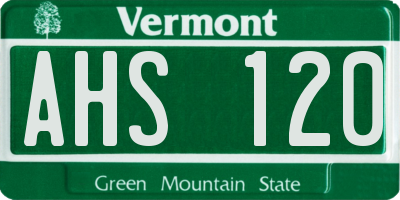 VT license plate AHS120
