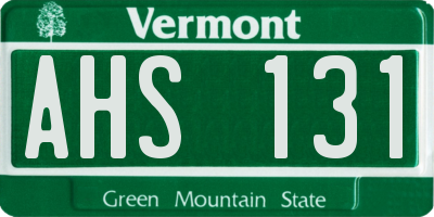 VT license plate AHS131