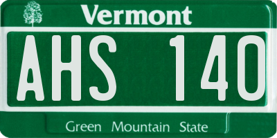 VT license plate AHS140