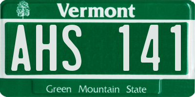 VT license plate AHS141