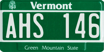 VT license plate AHS146