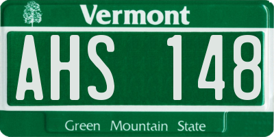 VT license plate AHS148