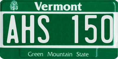 VT license plate AHS150