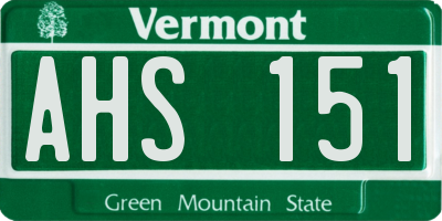 VT license plate AHS151