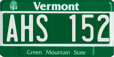 VT license plate AHS152