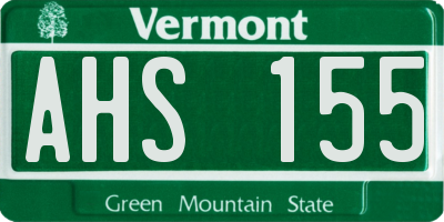 VT license plate AHS155