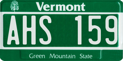 VT license plate AHS159