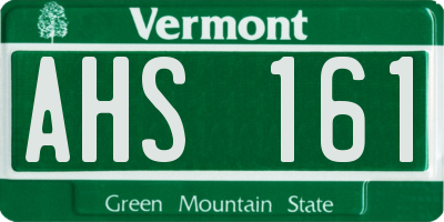 VT license plate AHS161