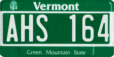 VT license plate AHS164