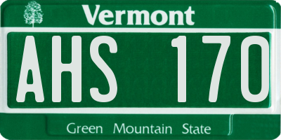 VT license plate AHS170