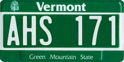 VT license plate AHS171