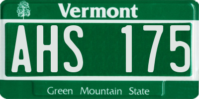 VT license plate AHS175