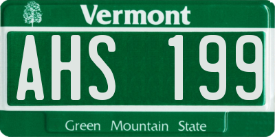 VT license plate AHS199