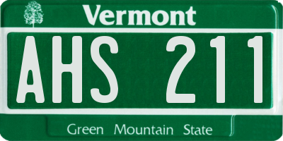 VT license plate AHS211