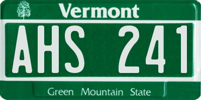 VT license plate AHS241
