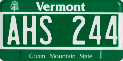 VT license plate AHS244