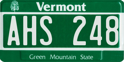 VT license plate AHS248