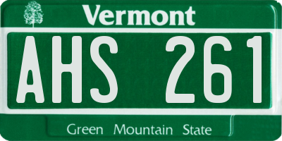 VT license plate AHS261
