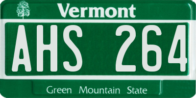 VT license plate AHS264