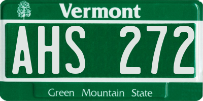 VT license plate AHS272