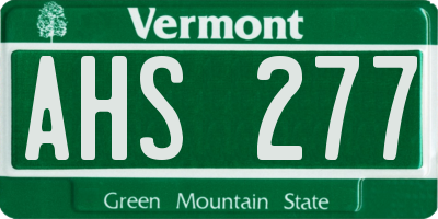 VT license plate AHS277