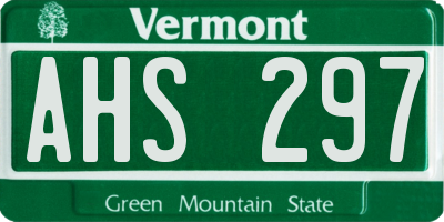 VT license plate AHS297