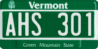 VT license plate AHS301