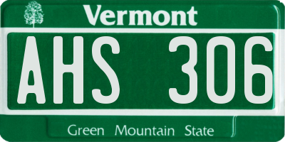 VT license plate AHS306
