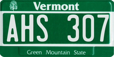 VT license plate AHS307