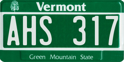 VT license plate AHS317