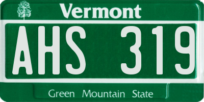 VT license plate AHS319