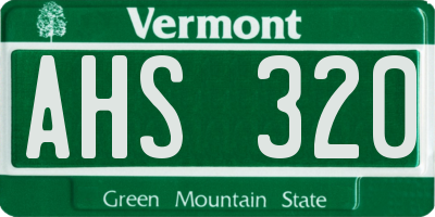 VT license plate AHS320