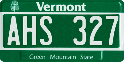 VT license plate AHS327