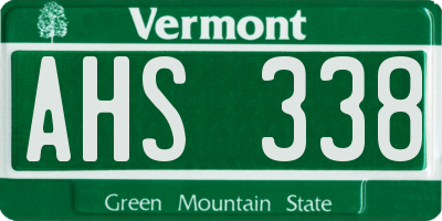 VT license plate AHS338