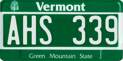 VT license plate AHS339