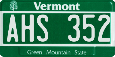VT license plate AHS352