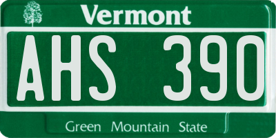 VT license plate AHS390
