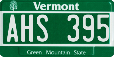 VT license plate AHS395
