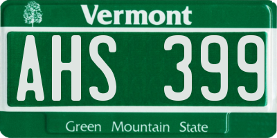 VT license plate AHS399
