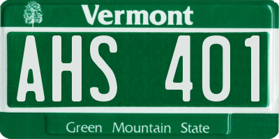 VT license plate AHS401